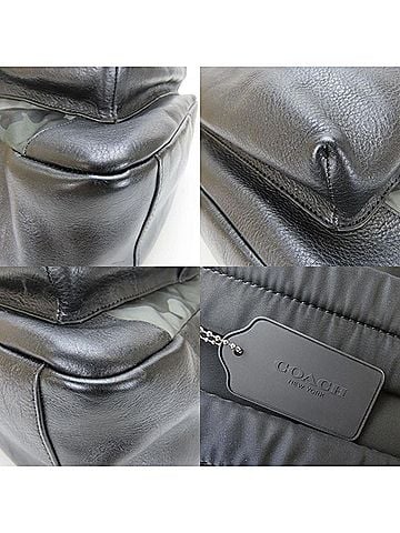 Coach Black Camouflage Green Nylon Leather Backpack (view 2)