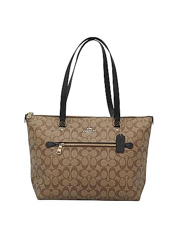 Coach Signature Brown Canvas Tote Bag (view 1)
