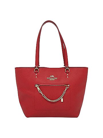 Coach Red Leather Tote Bag (view 1)