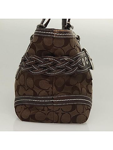 Coach Signature Brown Canvas Tote Bag (view 2)