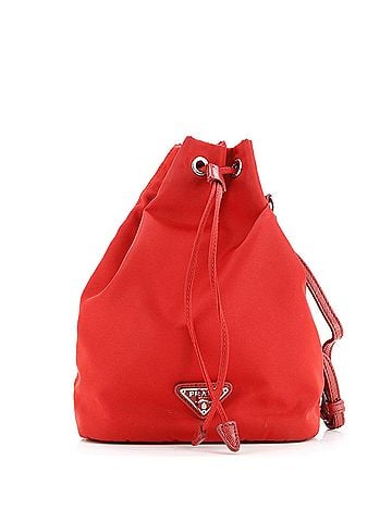 Prada Drawstring Wristlet Bucket Bag Tessuto Small (view 1)