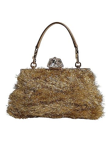 Dolce & Gabbana Basic Gold Vanda Chain Strap Tinsel Crystal Evening Clutch Women's Bag (view 1)