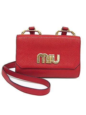 Miu Miu Red Color Leather Suede Shoulder Bag (view 1)