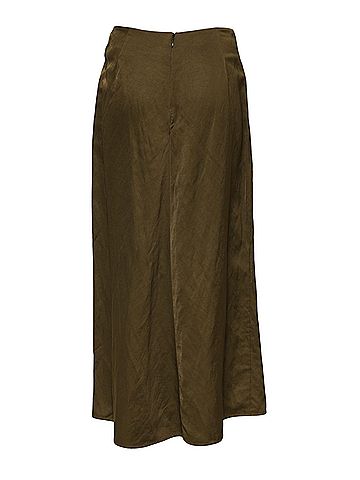 Jil Sander Olive Green Viscose A-line High Waist Midi Women's Skirt (view 2)
