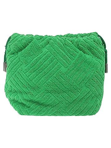 Bottega Veneta Pouch Green Cotton Clutch Bag (view 1)