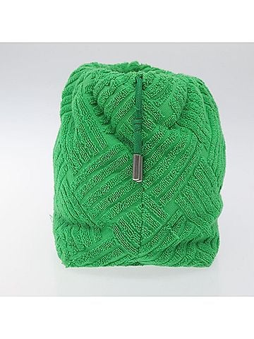 Bottega Veneta Pouch Green Cotton Clutch Bag (view 2)