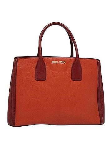 Miu Miu Madras Red Leather Handbag (view 1)