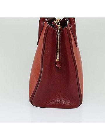 Miu Miu Madras Red Leather Handbag (view 2)
