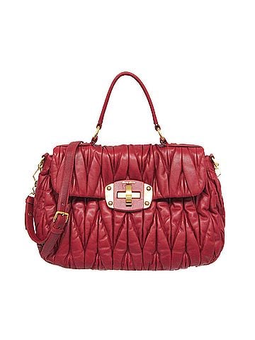 Miu Miu Matelasse Red Color Leather Handbag Shoulder Bag (view 1)