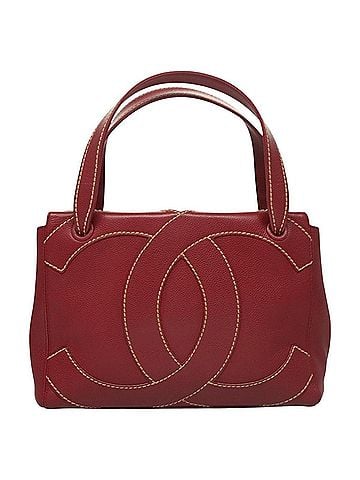 Chanel Logo Cc Burgundy Leather Handbag (view 1)