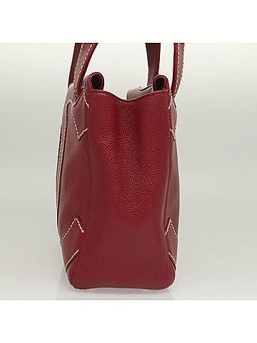Chanel Logo Cc Burgundy Leather Handbag (view 2)