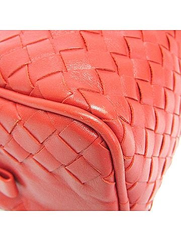 Bottega Veneta Intrecciato Red Color Leather Clutch Bag Pouch (view 2)