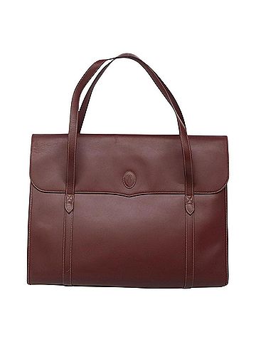 Cartier Must De  Burgundy Leather Handbag (view 1)