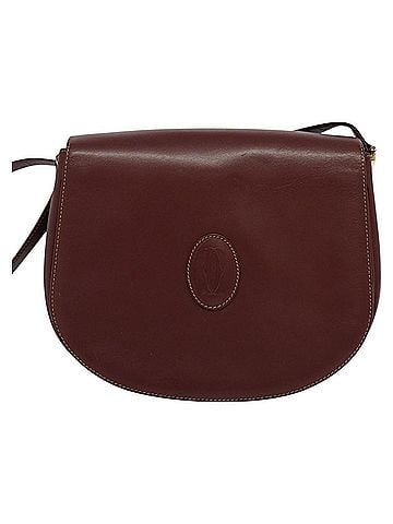 Cartier Must Line Burgundy Leather Shoulder Bag (view 1)