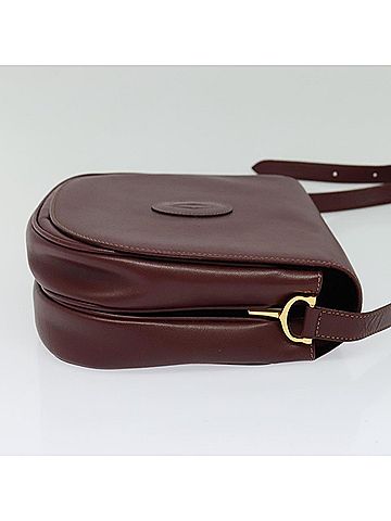 Cartier Must Line Burgundy Leather Shoulder Bag (view 2)
