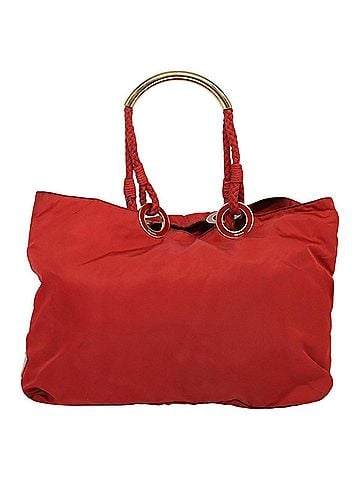 Prada Tessuto Metallo Red Nylon Tote Bag (view 1)