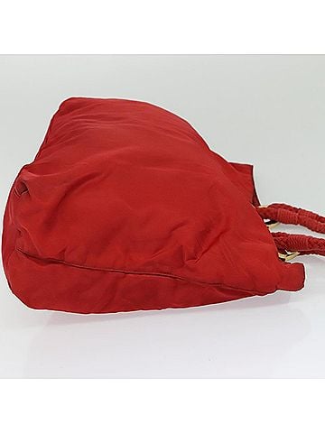 Prada Tessuto Metallo Red Nylon Tote Bag (view 2)