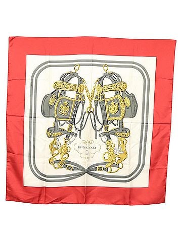 Hermès Carré 90 Red Silk Scarf (view 1)