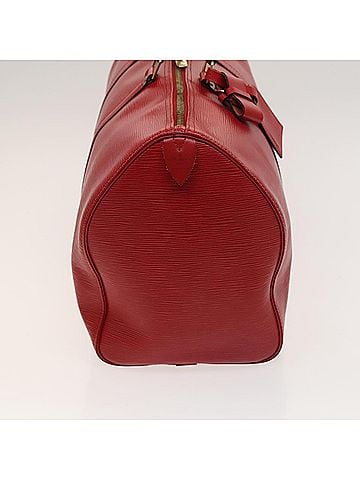 Louis Vuitton Keepall 45 Red Leather Travel Bag (view 2)