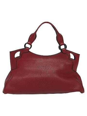 Cartier Marcello Burgundy Leather Handbag (view 1)