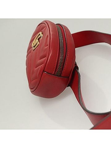 Gucci Gg Marmont Red Leather Shoulder Bag (view 2)