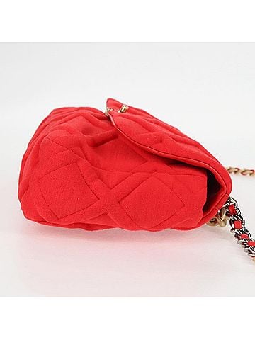 Chanel 19 Red Cotton Shoulder Bag (view 2)