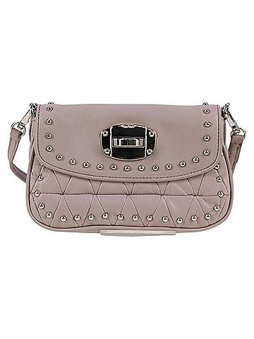 Miu Miu Studded Pink Leather Shoulder Bag (view 1)