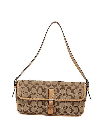 Coach Signature Beige Canvas Shoulder Bag (view 1)