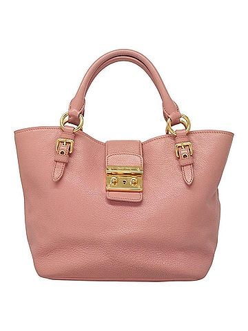 Miu Miu Madras Pink Leather Handbag (view 1)