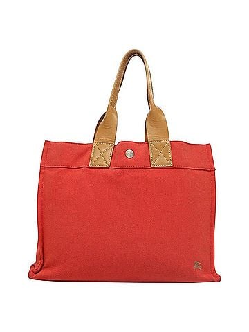 Burberry Red Canvas Tote Bag (view 1)