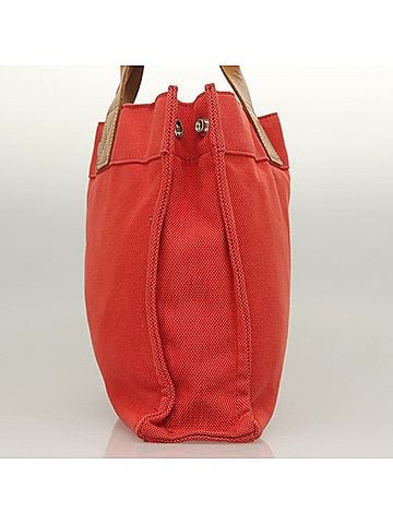 Burberry Red Canvas Tote Bag (view 2)