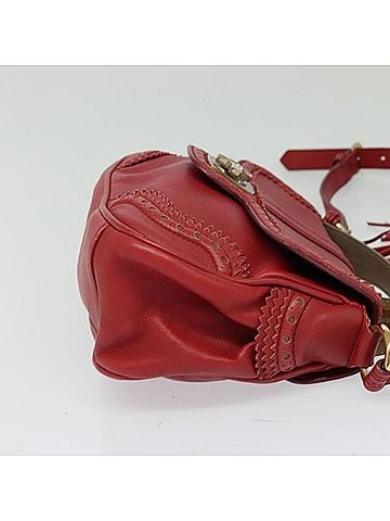 Bally Red Leather Shoulder Bag (view 2)