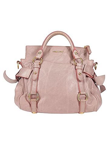 Miu Miu Vitello Pink Leather Handbag (view 1)
