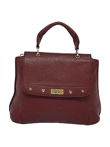 MCM Burgundy Leather Handbag (view 1)