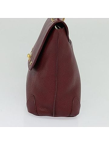 MCM Burgundy Leather Handbag (view 2)