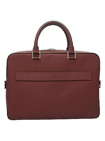Louis Vuitton Porte Documents Burgundy Leather Briefcase Bag (view 1)