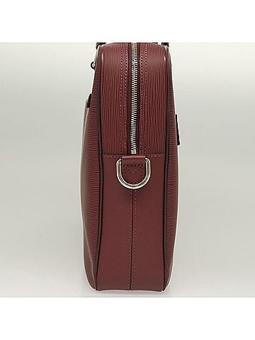 Louis Vuitton Porte Documents Burgundy Leather Briefcase Bag (view 2)