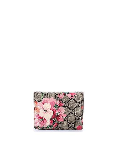 Gucci Flap Card Case Blooms Print GG Coated Canvas (view 1)