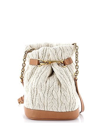 Saint Laurent Le Maillon Bucket Bag Knit Fabric with Leather (view 1)
