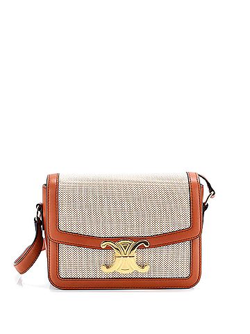 Céline Triomphe Shoulder Bag Canvas with Leather Teen (view 1)