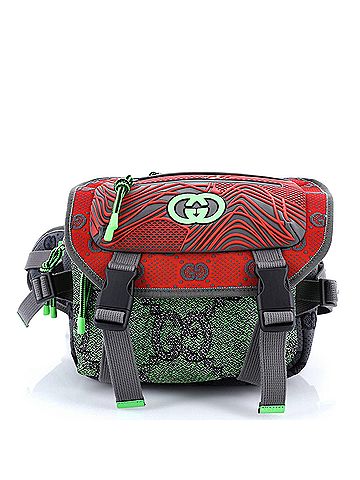 Gucci Buckle Flap Chest Strap Backpack GG Fabric with Rubber (view 1)