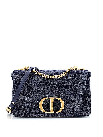 Christian Dior Caro Bag Cannage Quilt Floral Printed Denim Medium (view 1)