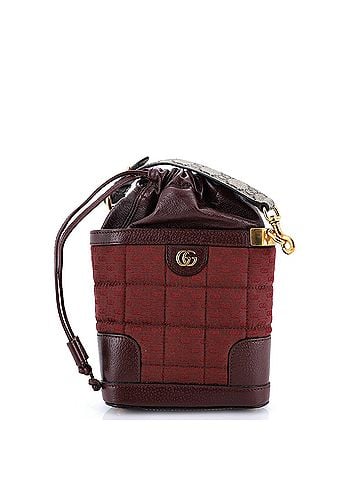 Gucci Drawstring Bucket Crossbody Bag Quilted Mini GG Canvas and Leather with GG Coated Canvas Mini (view 1)