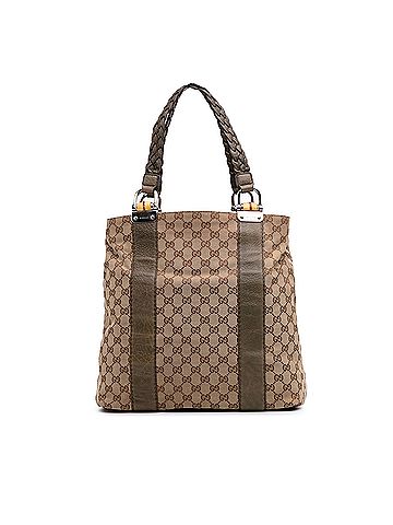 Gucci Large GG Canvas Bamboo Libeccio Tote (view 1)