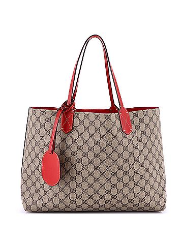 Gucci Reversible Tote GG Coated Canvas with Leather Medium (view 1)