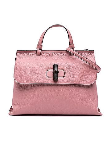 Gucci Medium Leather Bamboo Daily Satchel (view 1)