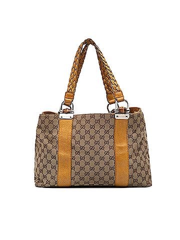 Gucci Medium GG Canvas Bamboo Libeccio Tote (view 1)