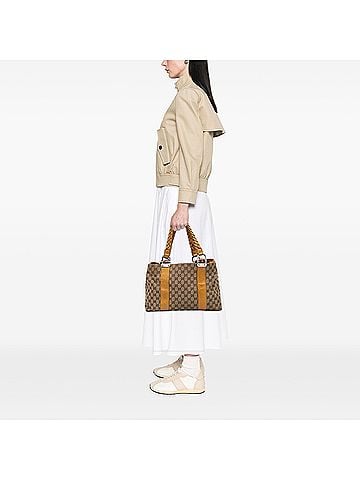 Gucci Medium GG Canvas Bamboo Libeccio Tote (view 2)