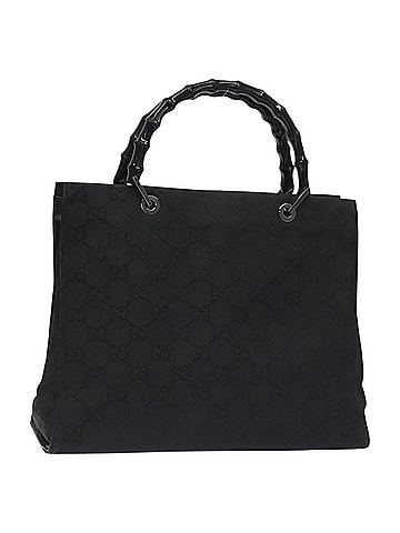 Gucci Bamboo Black Nylon Tote Bag (view 1)