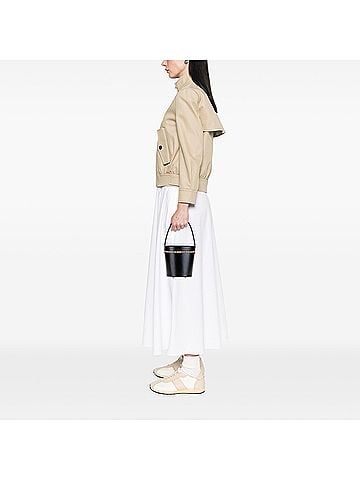 Burberry Haymarket Check Trimmed Leather Bucket Bag (view 2)